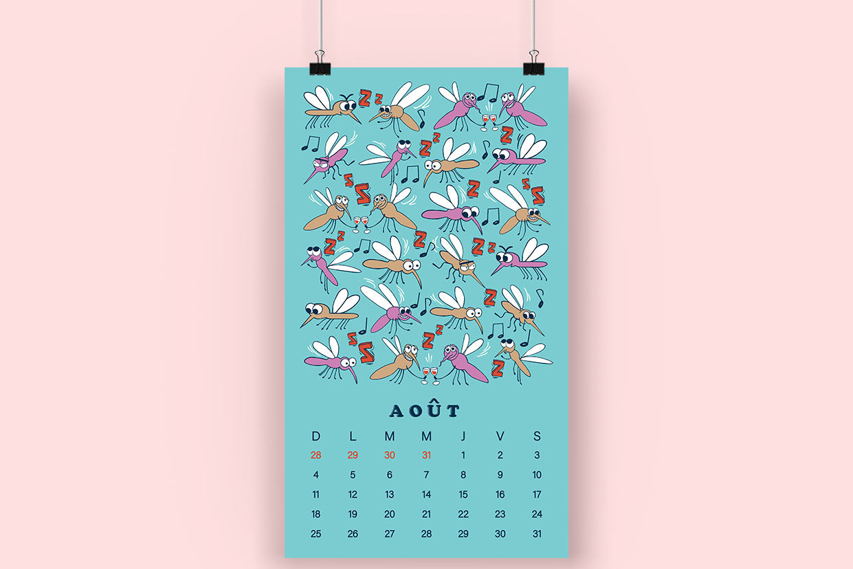 Calendrier illustré vintage TAMÉLO BOUTIQUE 2024 - tamelo boutique