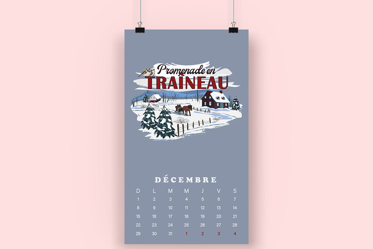 Calendrier illustré vintage TAMÉLO BOUTIQUE 2024 - tamelo boutique