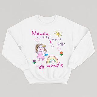 MAMAN C'EST TOI LA PLUS BELLE DU MONDE crewneck unisexe - tamelo boutique