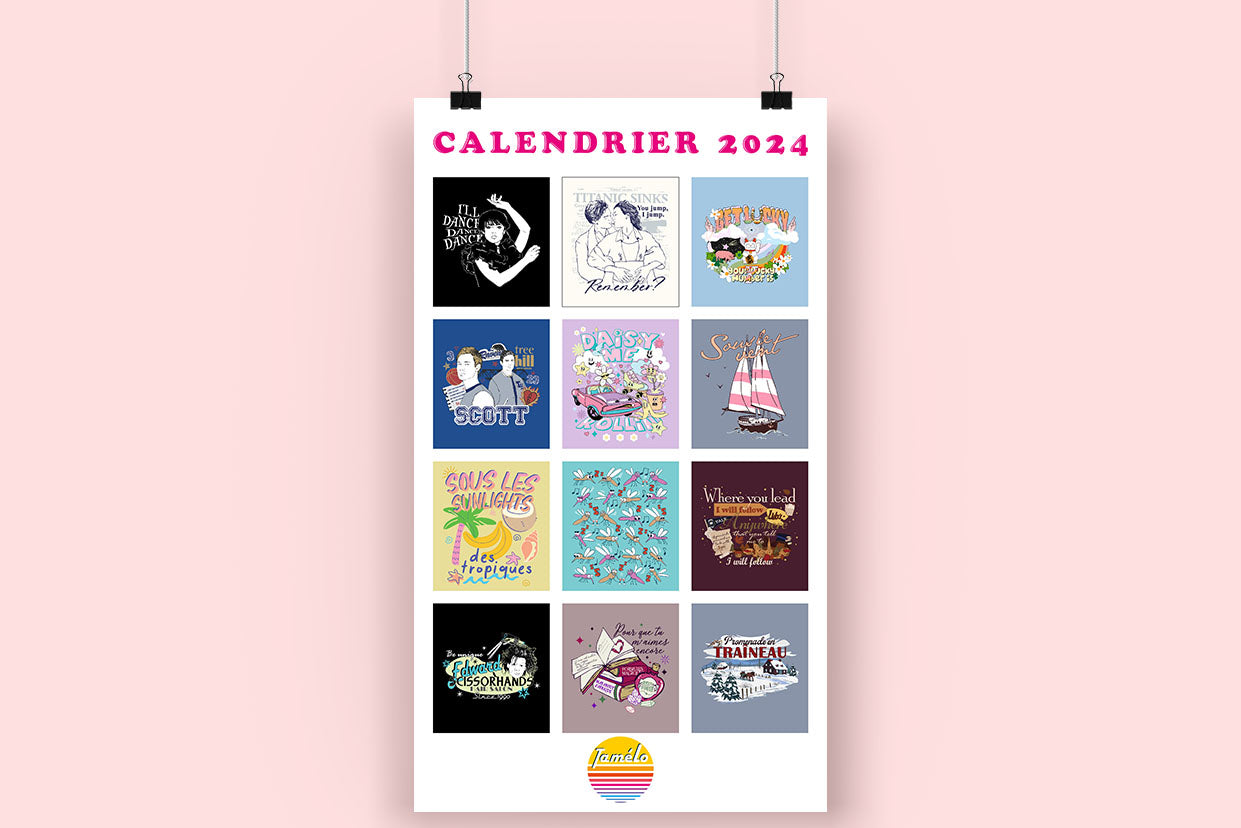 Calendrier illustré vintage TAMÉLO BOUTIQUE 2024 - tamelo boutique