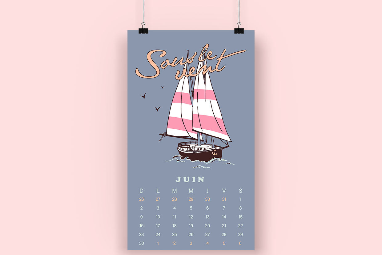 Calendrier illustré vintage TAMÉLO BOUTIQUE 2024 - tamelo boutique