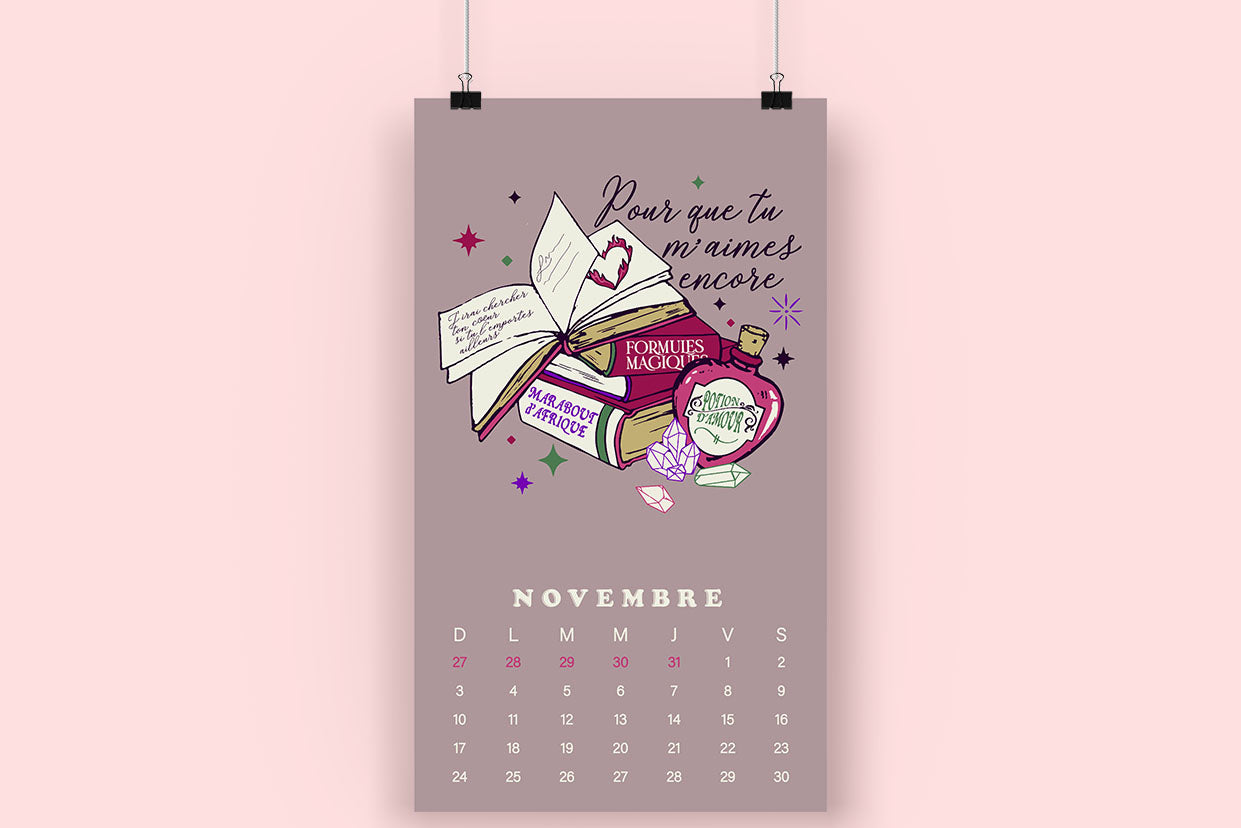 Calendrier illustré vintage TAMÉLO BOUTIQUE 2024 - tamelo boutique