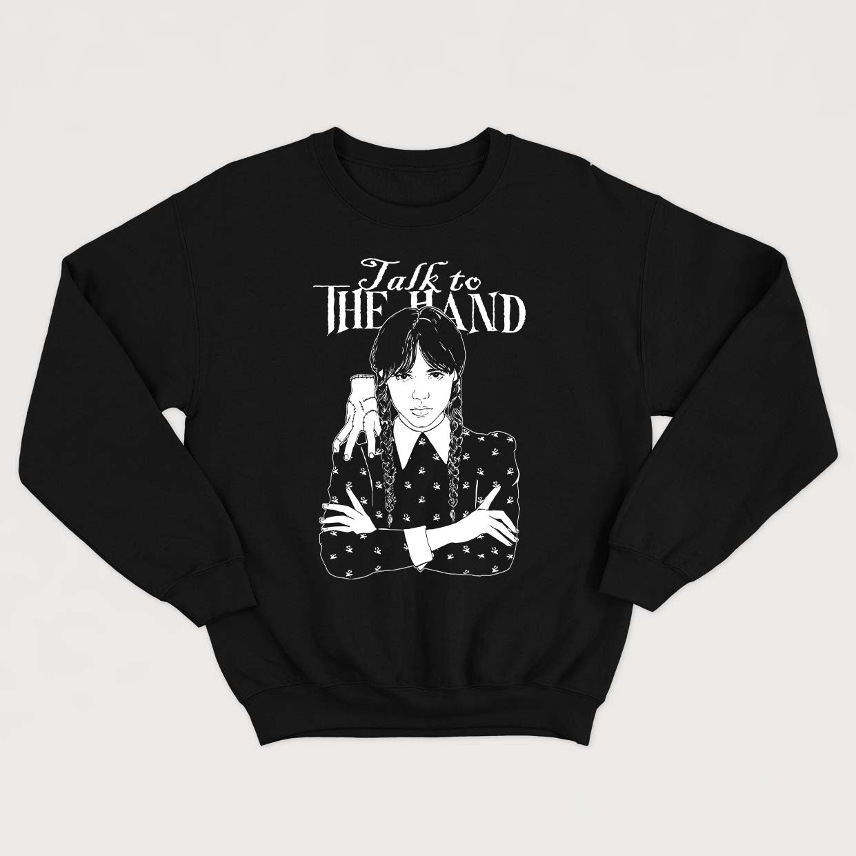 WEDNESDAY ADDAMS TALK TO THE HAND crewneck vintage unisexe - tamelo boutique