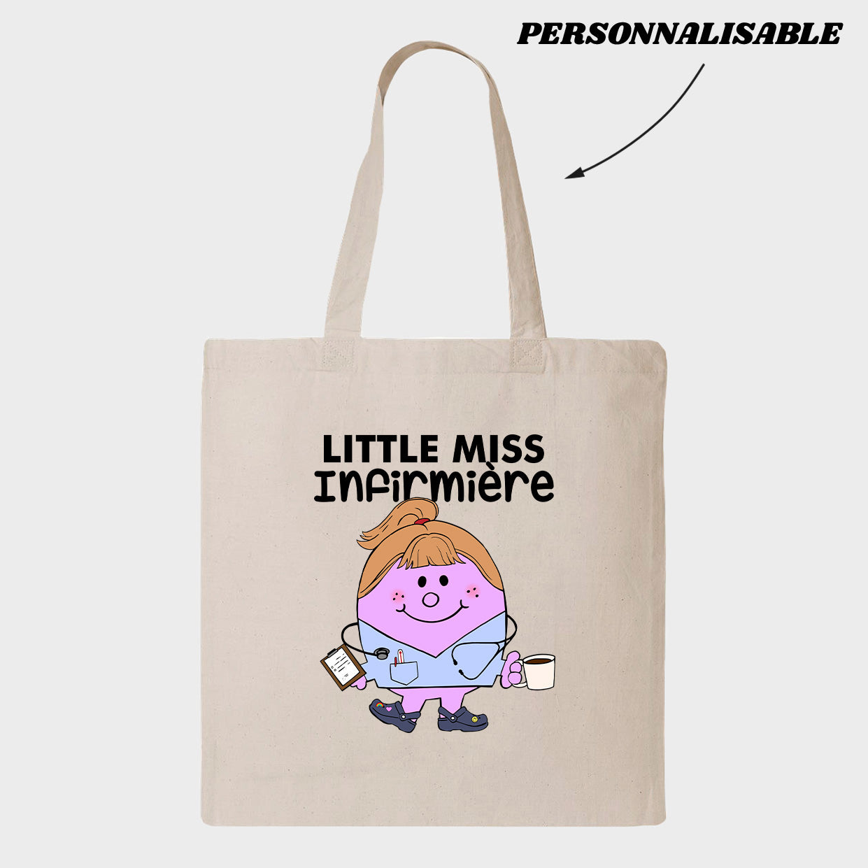 LITTLE MISS *PERSONNEL DE LA SANTÉ* tote bag personnalisable - tamelo boutique
