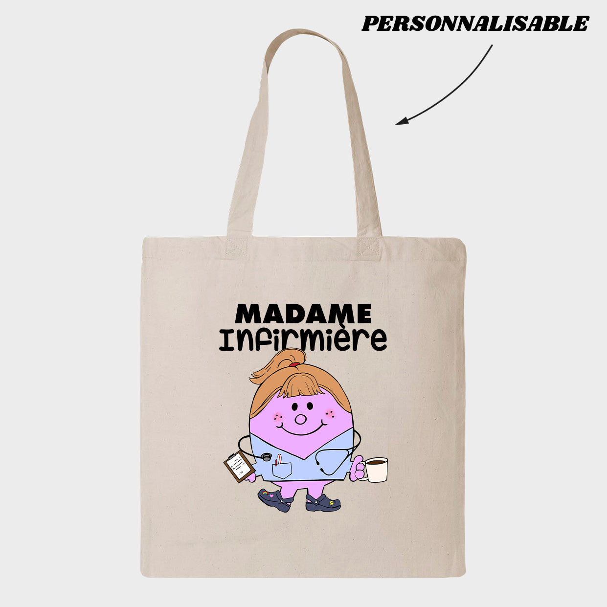 MADAME *PERSONNEL DE LA SANTÉ* tote bag personnalisable - tamelo boutique