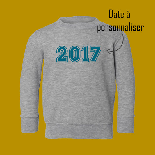 Crewneck ANNÉE DE NAISSANCE (à personnaliser) ENFANT ET BAMBIN - Incognito par Tamélo
