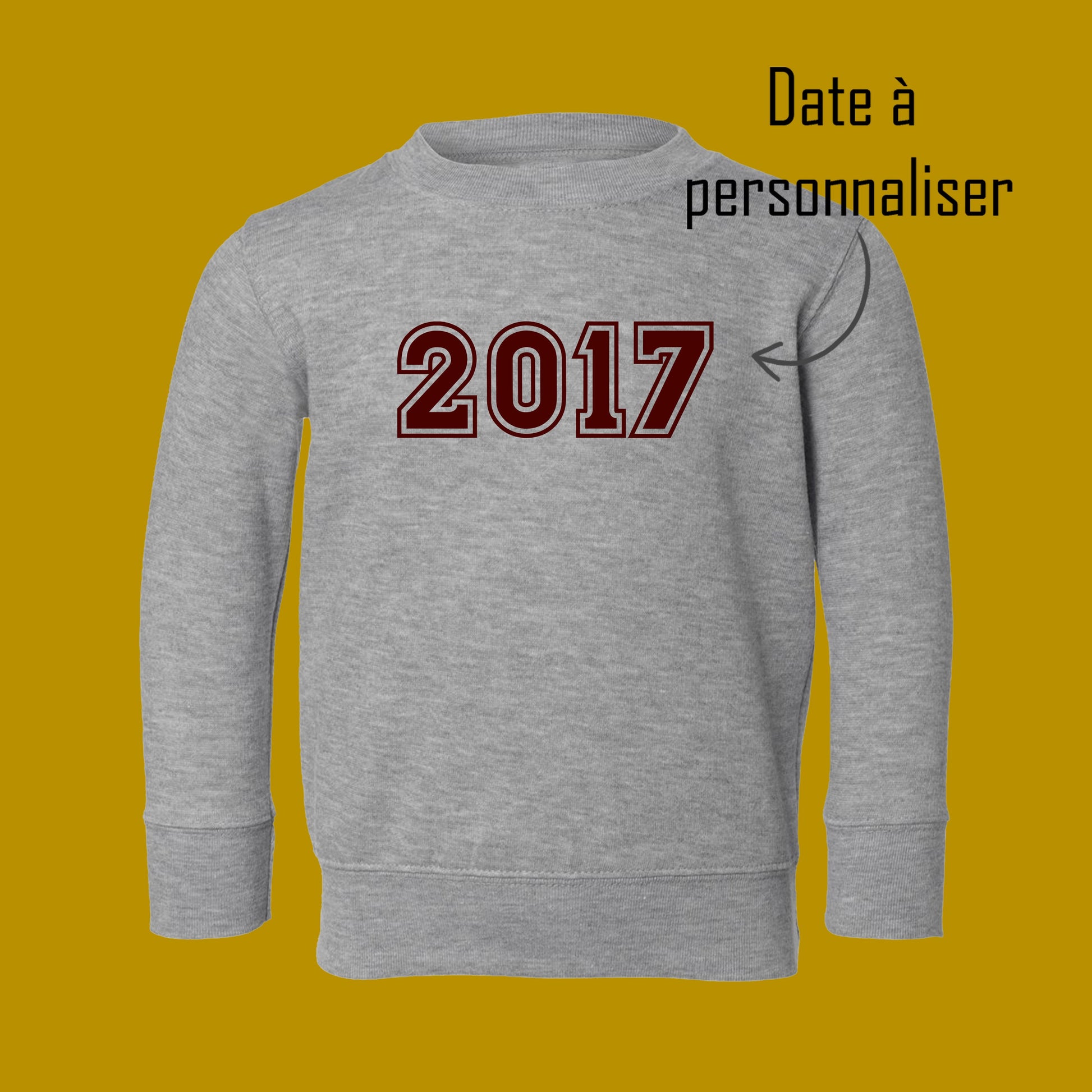 Crewneck ANNÉE DE NAISSANCE (à personnaliser) ENFANT ET BAMBIN - Incognito par Tamélo