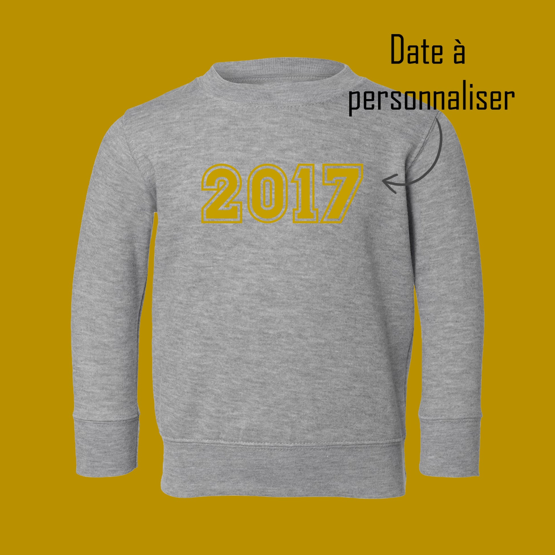 Crewneck ANNÉE DE NAISSANCE (à personnaliser) ENFANT ET BAMBIN - Incognito par Tamélo
