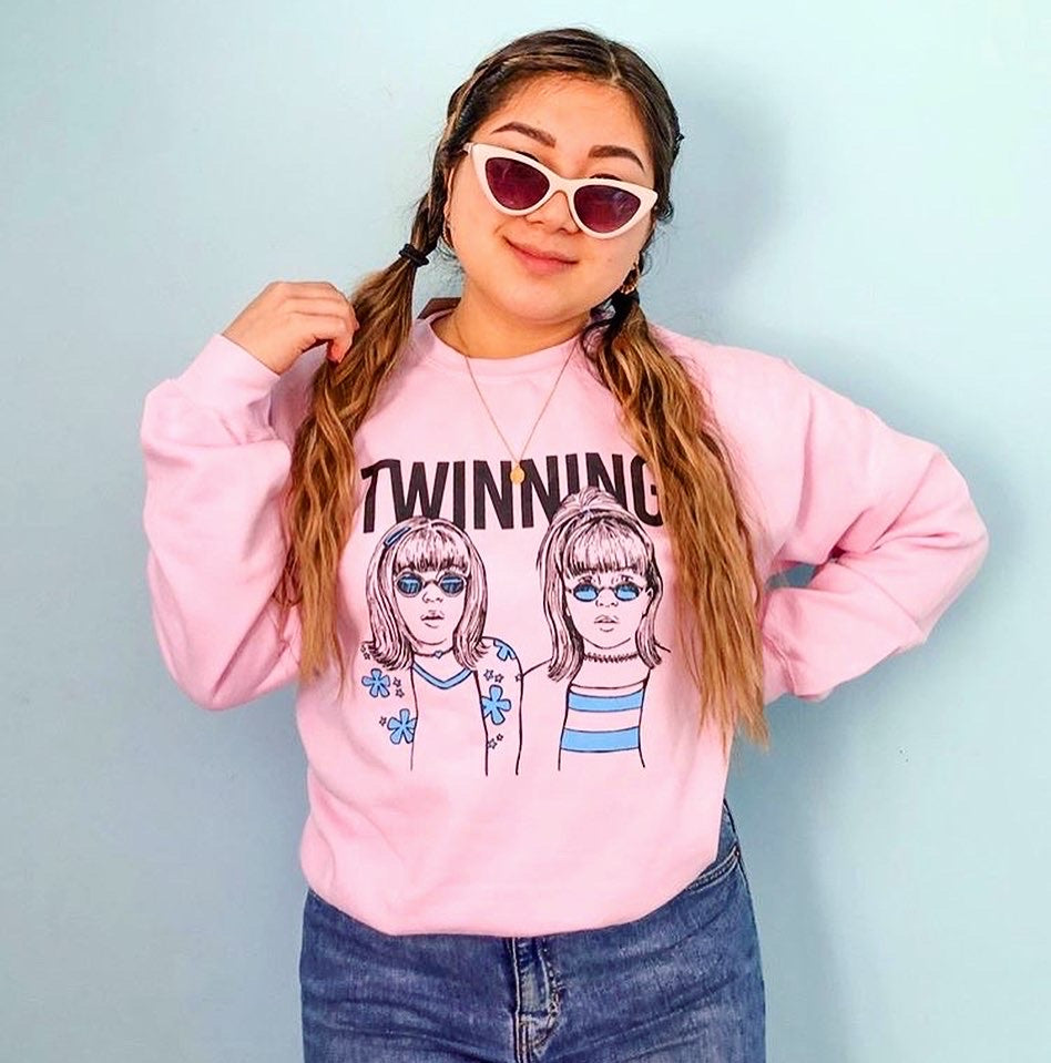 Crewneck unisexe TWINNING (rose) - Tamelo boutique